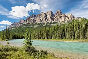 Range Prints: Castle Mountain from Bow River, Banff National Park, Alberta, Canada