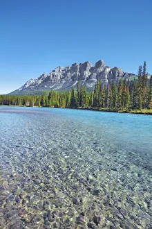 Castle Mountain Prints: Castle Mountain and Bow River - Canada, Alberta, Banff National Park
