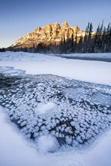 White Gallery: Castle Mountain in Winter, Banff National Park, Alberta, Canada