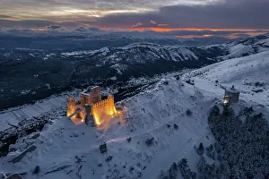 Apennines Prints: Castle of Rocca Calascio and the church Santa Maria della Pieta