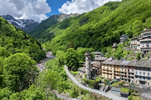 castle of Rosazza and the old village. Rosazza, Cervo valley, Biella district, Piedmont, Italy