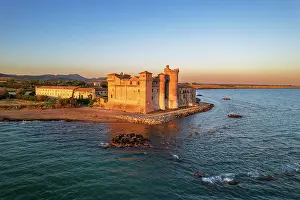 Latium Prints: Castle of Santa Severa perched on the promontory of Tyrrhenian sea