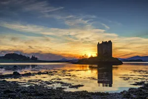 Time Of Day Prints: Castle Stalker at Sunset, Argyll & Bute, Scotland