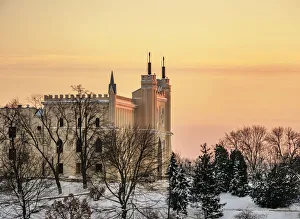 Lublin Voivodeship Prints: Castle at sunset, winter, Lublin, Lublin Voivodeship, Poland