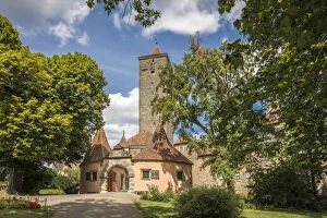 Romantic Road Collection: Castle tower on the western edge of the old town of Rothenburg ob der Tauber