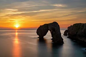Asturias Prints: Castro de las Gaviotas at Sunrise, Asturias, Northern Spain