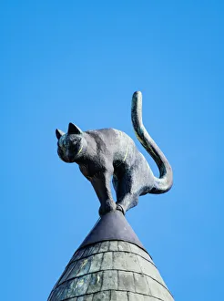 Latvian Prints: Cat House, detailed view, Livu Square, Old Town, Riga, Latvia