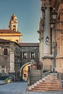 Catania, Sicily. Baroque street Via Crociferi, Churches of San Francesco