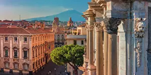 Mediterranean Area Prints: Catania, Sicily. Panoramic elevated view with the Cathedral in the foreground