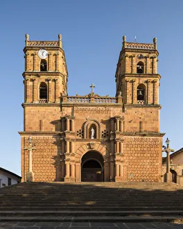 Colombian Prints: Cathedral of Barichara at Dawn, Barichara, Santander, Colombia, South America