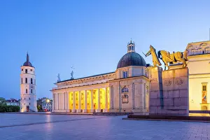 Catholic Cathedral Prints: The Cathedral Basilica of St Stanislaus and St Ladislaus of Vilnius at Dusk