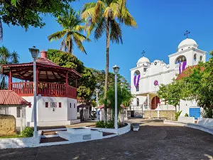 Flores Prints: Cathedral of Our Lady of Los Remedios, Flores Island, Peten Department, Guatemala