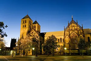 Sites Prints: Cathedral, Muenster, Muensterland, North Rhine Westphalia, Germany