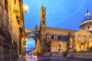 Norman Prints: Cathedral of Palermo at sunrise Europe, Italy, Sicily region, Palermo district