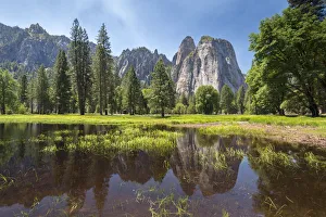 Cathedral Rocks photographed from Yosemite Valley in springtime, California, USA. Spring Cathedral Rocks photographed from Yosemite Valley in springtime, California, USA. Spring
