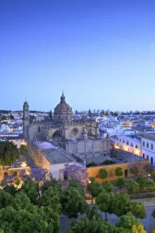 The Cathedral of San Salvador at Dawn, Jerez de la Frontera, Cadiz Province, Andalusia