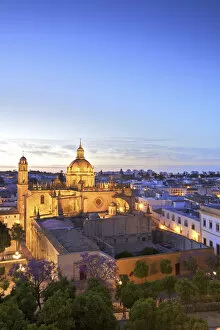 Belfry Collection: The Cathedral of San Salvador at Night, Jerez de la Frontera, Cadiz Province, Andalusia