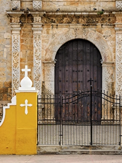 Saint Servatius Prints: Cathedral of San Servacio, detailed view, Valladolid, Yucatan State, Mexico