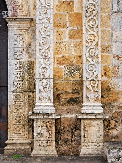 Saint Servatius Prints: Cathedral of San Servacio, detailed view, Valladolid, Yucatan State, Mexico