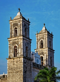 Saint Servatius Prints: Cathedral of San Servacio, Valladolid, Yucatan State, Mexico