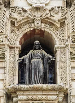 Lima Prints: Cathedral of St John the Apostle and Evangelist, detailed view, Plaza de Armas, Lima