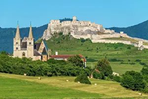 Slovakian Prints: Cathedral of St Martin (Katedrala svateho Martina) with Spis Castle (Spissky hrad) in the background