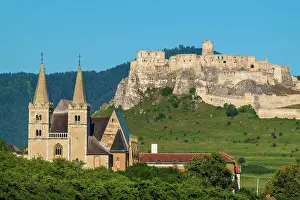 Slovakian Prints: Cathedral of St Martin (Katedrala svateho Martina) with Spis Castle (Spissky hrad) in the background