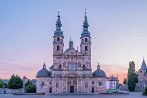 Rhon Prints: Cathedral St. Salvator at dusk, Fulda, Hesse, Germany