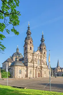 Rhon Prints: Cathedral St. Salvator in the morning light, Fulda, Hesse, Germany