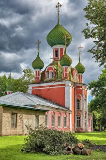 18th Century Prints: Cathedral of Vladimir icon of Holy Virgin