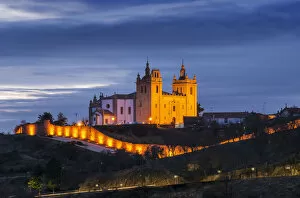 Images Dated 22nd February 2018: The Cathedral of the walled city of Miranda do Douro at dusk. Tras-os-Montes, Portugal