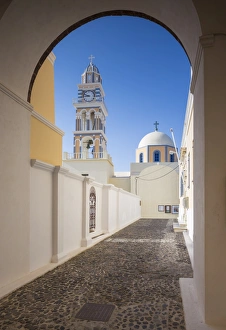 Catholic cathedral Church of St. John the baptist, Fira, Santorini (Thira), Cyclades Islands