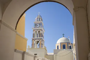 Catholic Cathedral Prints: Catholic cathedral Church of St. John the baptist, Fira, Santorini (Thira), Cyclades