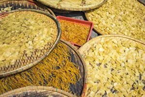 Pasta Prints: Cau Lau noodles drying in the sun on the street in Hoi An, Quang Nam Province, Vietnam