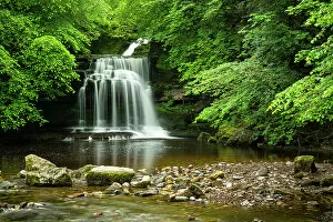 Cauldron Falls waterfall in the village of West Burton, Yorkshire Dales National Park, Yorkshire, England