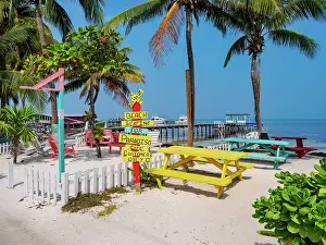 Cayo Caulker Prints: Caye Caulker Village Beach, Caye Caulker, Belize District, Belize