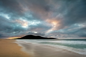 Cloud Prints: Ceapabhal from Scarista Beach at dusk, Isle of Harris, Outer Hebrides, Scotland