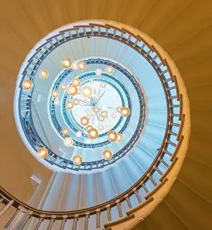The Cecil Brewer spiral staircase, Heal's Department Store, London, England