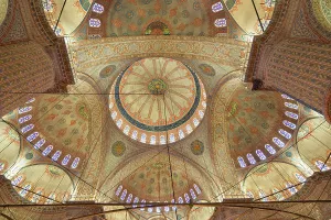 Turkiye Prints: Ceiling of Blue Mosque, Sultanahmet, UNESCO, Fatih District, Istanbul Province, Turkey