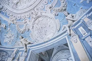 Images Dated 18th December 2020: Ceiling frescoes and reliefs, Palazzo Lomellini, Genoa, Liguria, Italy