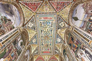 Images Dated 22nd December 2017: Ceiling of the Piccolomini Library in Siena Cathedral, Cattedrale di Santa Maria Assunta