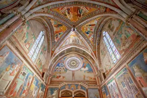 Ceiling Prints: Detail of ceiling of upper Basilica of Saint Francis of Assisi