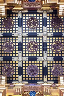 Religious Architecture Prints: Ceiling of Yashamon Gate of Mausoleum of Iemitsu at Rinnoji Temple (UNESCO World Heritage Site)
