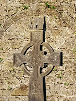 Saint Mary Prints: Celtic Cross at Saint Mary's Cathedral Cemetery, Limerick, County Limerick, Ireland