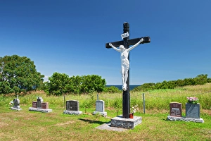 Lawrence River Prints: Cemetary along the St. Lawrence River, Grosse Roche, Quebec, Canada