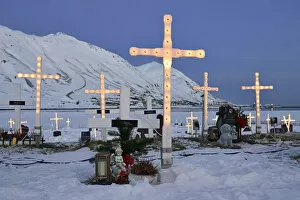 Cemetery and Port of Siglufjordur, Iceland