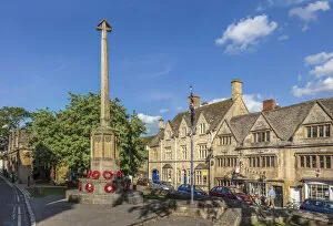 In the center of Chipping Campden, Cotswolds, Gloucestershire, England