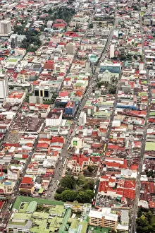 Central America, Costa Rica, aerial view of central San Jose, capital city of Costa Rica