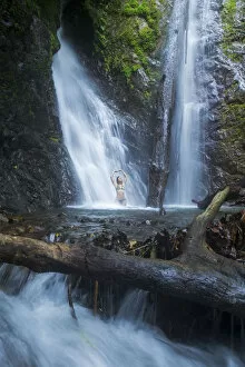 Images Dated 1st May 2015: Central America, Costa Rica, waterfall in the Piedras Blancas national park near Playa