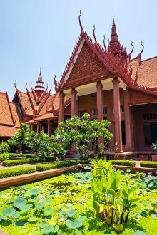 Central courtyard of National Museum of Cambodia, Phnom Penh, Cambodia